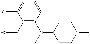 {2-chloro-6-[methyl(1-methylpiperidin-4-yl)amino]phenyl}methanol 结构式