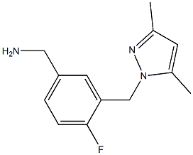 {3-[(3,5-dimethyl-1H-pyrazol-1-yl)methyl]-4-fluorophenyl}methanamine 结构式