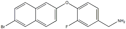 {4-[(6-bromonaphthalen-2-yl)oxy]-3-fluorophenyl}methanamine 结构式