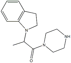 1-(1-methyl-2-oxo-2-piperazin-1-ylethyl)indoline 结构式