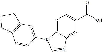 1-(2,3-dihydro-1H-inden-5-yl)-1H-1,2,3-benzotriazole-5-carboxylic acid 结构式