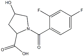 1-(2,4-difluorobenzoyl)-4-hydroxypyrrolidine-2-carboxylic acid 结构式