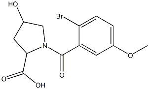 1-(2-bromo-5-methoxybenzoyl)-4-hydroxypyrrolidine-2-carboxylic acid 结构式