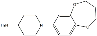 1-(3,4-dihydro-2H-1,5-benzodioxepin-7-yl)piperidin-4-amine 结构式