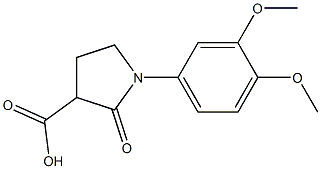1-(3,4-dimethoxyphenyl)-2-oxopyrrolidine-3-carboxylic acid 结构式