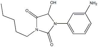 1-(3-aminophenyl)-5-hydroxy-3-pentylimidazolidine-2,4-dione 结构式