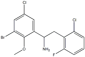 1-(3-bromo-5-chloro-2-methoxyphenyl)-2-(2-chloro-6-fluorophenyl)ethan-1-amine 结构式