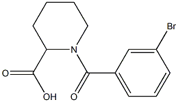 1-(3-bromobenzoyl)piperidine-2-carboxylic acid 结构式