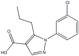 1-(3-chlorophenyl)-5-propyl-1H-pyrazole-4-carboxylic acid 结构式