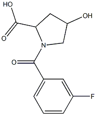 1-(3-fluorobenzoyl)-4-hydroxypyrrolidine-2-carboxylic acid 结构式