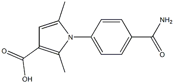 1-(4-carbamoylphenyl)-2,5-dimethyl-1H-pyrrole-3-carboxylic acid 结构式