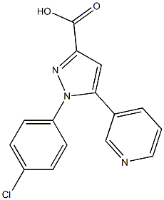 1-(4-chlorophenyl)-5-(pyridin-3-yl)-1H-pyrazole-3-carboxylic acid 结构式
