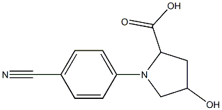 1-(4-cyanophenyl)-4-hydroxypyrrolidine-2-carboxylic acid 结构式