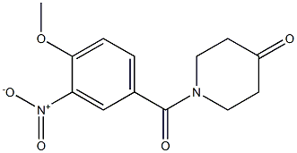 1-(4-methoxy-3-nitrobenzoyl)piperidin-4-one 结构式