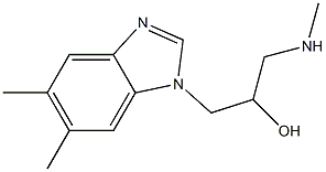 1-(5,6-dimethyl-1H-1,3-benzodiazol-1-yl)-3-(methylamino)propan-2-ol 结构式