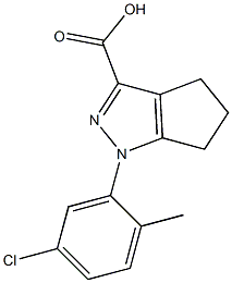 1-(5-chloro-2-methylphenyl)-1H,4H,5H,6H-cyclopenta[c]pyrazole-3-carboxylic acid 结构式