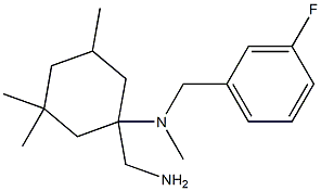 1-(aminomethyl)-N-[(3-fluorophenyl)methyl]-N,3,3,5-tetramethylcyclohexan-1-amine 结构式