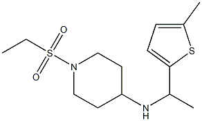 1-(ethanesulfonyl)-N-[1-(5-methylthiophen-2-yl)ethyl]piperidin-4-amine 结构式