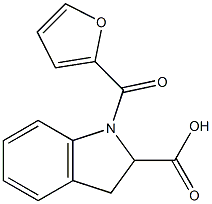 1-(furan-2-ylcarbonyl)-2,3-dihydro-1H-indole-2-carboxylic acid 结构式