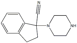 1-(piperazin-1-yl)-2,3-dihydro-1H-indene-1-carbonitrile 结构式