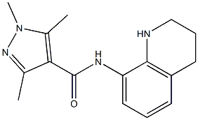 1,3,5-trimethyl-N-(1,2,3,4-tetrahydroquinolin-8-yl)-1H-pyrazole-4-carboxamide 结构式