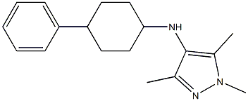 1,3,5-trimethyl-N-(4-phenylcyclohexyl)-1H-pyrazol-4-amine 结构式