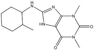 1,3-dimethyl-8-[(2-methylcyclohexyl)amino]-2,3,6,7-tetrahydro-1H-purine-2,6-dione 结构式