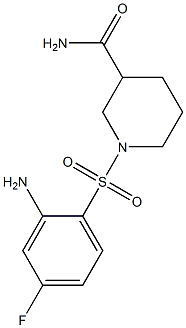 1-[(2-amino-4-fluorobenzene)sulfonyl]piperidine-3-carboxamide 结构式