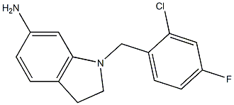 1-[(2-chloro-4-fluorophenyl)methyl]-2,3-dihydro-1H-indol-6-amine 结构式