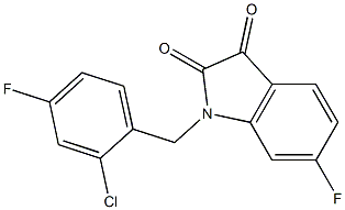 1-[(2-chloro-4-fluorophenyl)methyl]-6-fluoro-2,3-dihydro-1H-indole-2,3-dione 结构式