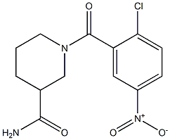 1-[(2-chloro-5-nitrophenyl)carbonyl]piperidine-3-carboxamide 结构式