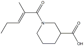 1-[(2E)-2-methylpent-2-enoyl]piperidine-3-carboxylic acid 结构式