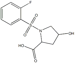 1-[(2-fluorophenyl)sulfonyl]-4-hydroxypyrrolidine-2-carboxylic acid 结构式