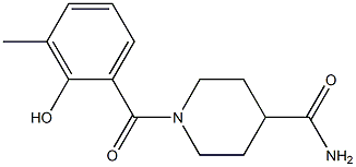 1-[(2-hydroxy-3-methylphenyl)carbonyl]piperidine-4-carboxamide 结构式