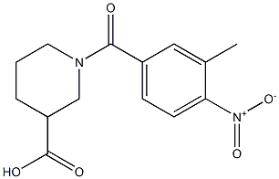1-[(3-methyl-4-nitrophenyl)carbonyl]piperidine-3-carboxylic acid 结构式