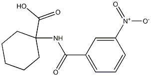 1-[(3-nitrobenzoyl)amino]cyclohexanecarboxylic acid 结构式