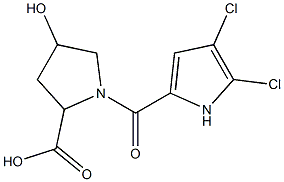 1-[(4,5-dichloro-1H-pyrrol-2-yl)carbonyl]-4-hydroxypyrrolidine-2-carboxylic acid 结构式