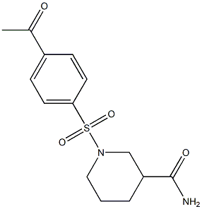 1-[(4-acetylbenzene)sulfonyl]piperidine-3-carboxamide 结构式