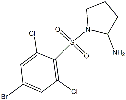 1-[(4-bromo-2,6-dichlorobenzene)sulfonyl]pyrrolidin-2-amine 结构式