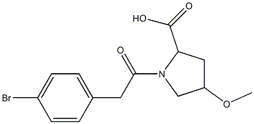 1-[(4-bromophenyl)acetyl]-4-methoxypyrrolidine-2-carboxylic acid 结构式