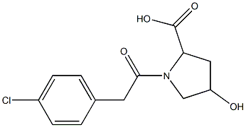 1-[(4-chlorophenyl)acetyl]-4-hydroxypyrrolidine-2-carboxylic acid 结构式