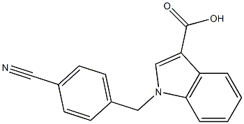 1-[(4-cyanophenyl)methyl]-1H-indole-3-carboxylic acid 结构式