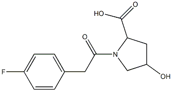 1-[(4-fluorophenyl)acetyl]-4-hydroxypyrrolidine-2-carboxylic acid 结构式