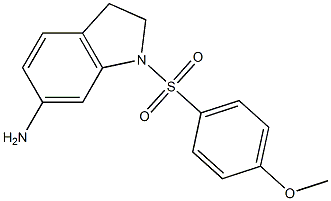 1-[(4-methoxybenzene)sulfonyl]-2,3-dihydro-1H-indol-6-amine 结构式