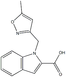 1-[(5-methyl-1,2-oxazol-3-yl)methyl]-1H-indole-2-carboxylic acid 结构式