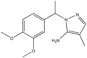 1-[1-(3,4-dimethoxyphenyl)ethyl]-4-methyl-1H-pyrazol-5-amine 结构式