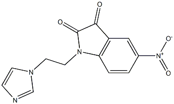 1-[2-(1H-imidazol-1-yl)ethyl]-5-nitro-2,3-dihydro-1H-indole-2,3-dione 结构式