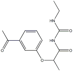 1-[2-(3-acetylphenoxy)propanoyl]-3-ethylurea 结构式