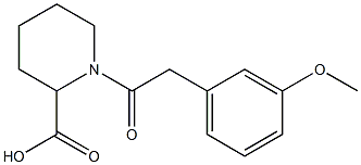 1-[2-(3-methoxyphenyl)acetyl]piperidine-2-carboxylic acid 结构式