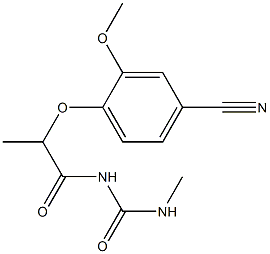 1-[2-(4-cyano-2-methoxyphenoxy)propanoyl]-3-methylurea 结构式